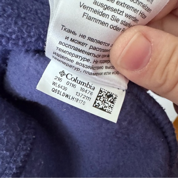 Columbia purple with pink trim fleece zip up jacket Size Small - Picture 7 of 8